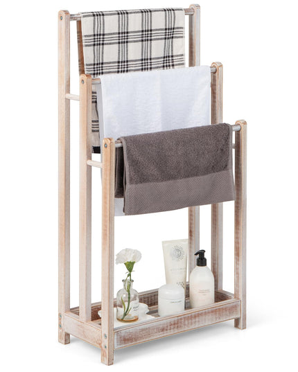 Giantex Towel Rack for Bathroom - 3 Tier Freestanding Towel Racks with Storage Shelf