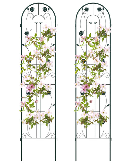 Giantex Garden Trellis, Tall Galvanized Steel Trellis for Climbing Plants