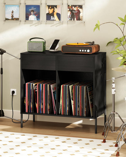 Giantex Large Record Player Stand with Charging Station