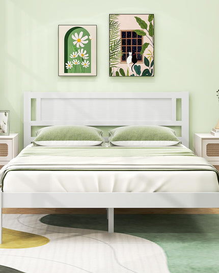 Giantex Wood Full Size Bed Frame with Headboard