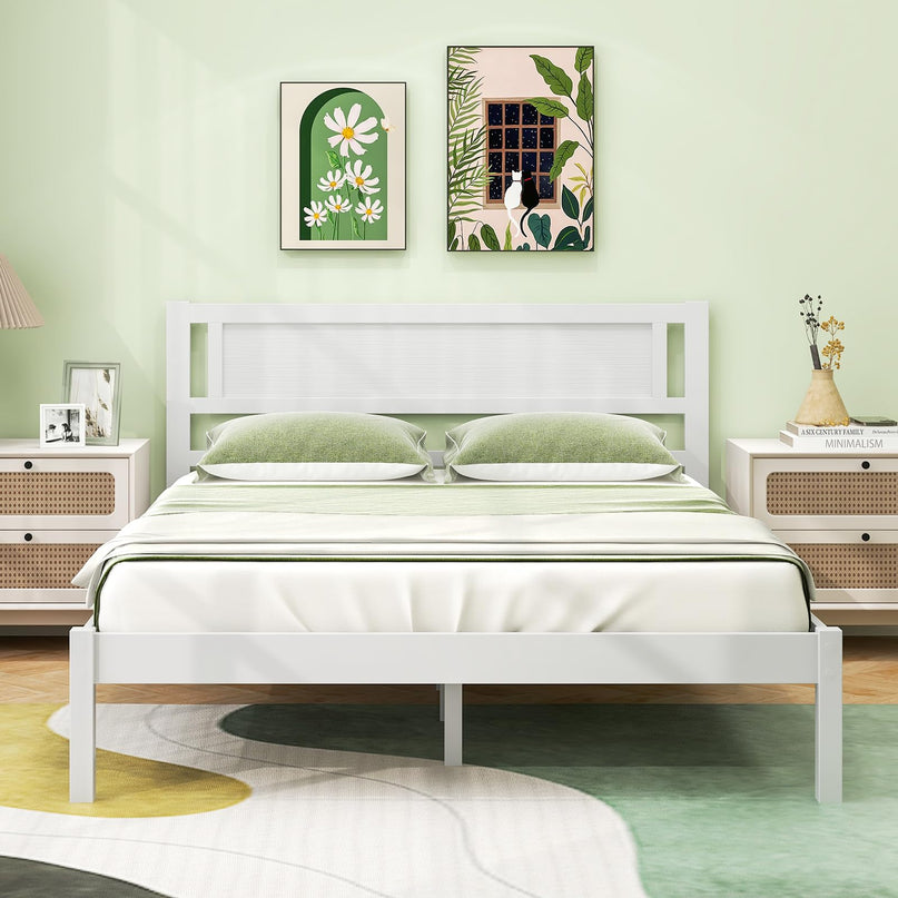 Giantex Wood Full Size Bed Frame with Headboard