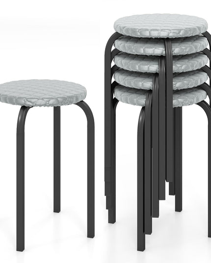 GIANTEX 18" Stackable Stools Set of 6
