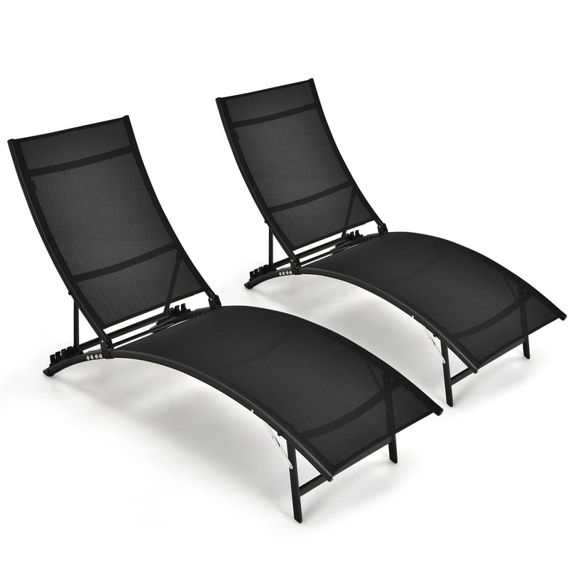 Giantex Outdoor Chaise Lounge Set of 2, Foldable Pool Lounge Chairs