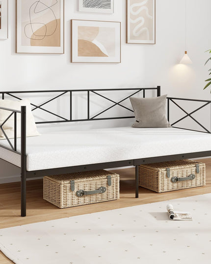 Giantex Twin Size Daybed Frame, Metal Sofa Bed w/Heavy Duty Steel Slats Support