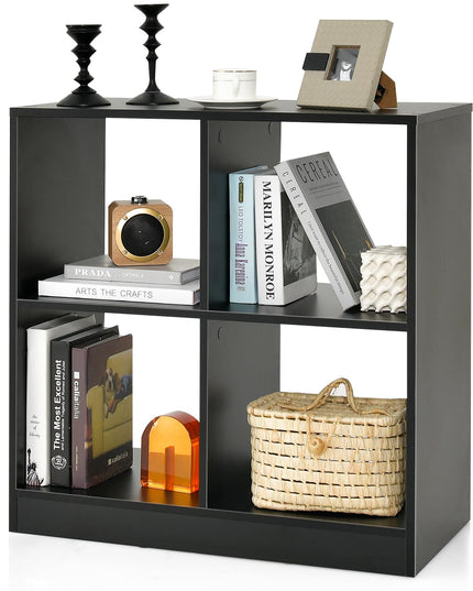Giantex 4-Cube Bookcase - 2-Tier Bookshelf Open Back