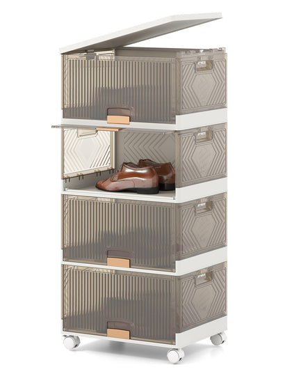 Giantex 4 Tier Stackable Storage Bins with Lids
