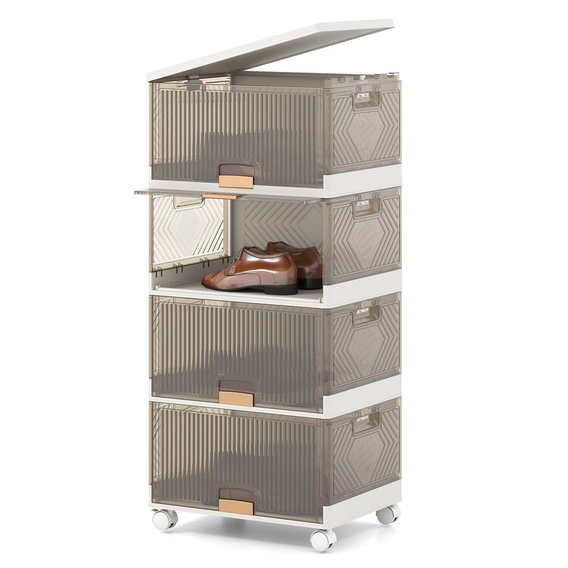 Giantex 4 Tier Stackable Storage Bins with Lids