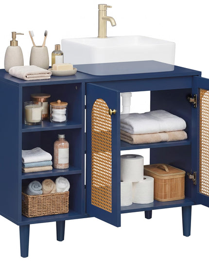 Giantex 36" Bathroom Under Sink Storage Cabinet for Vessel Sinks & Single-Handle Faucets