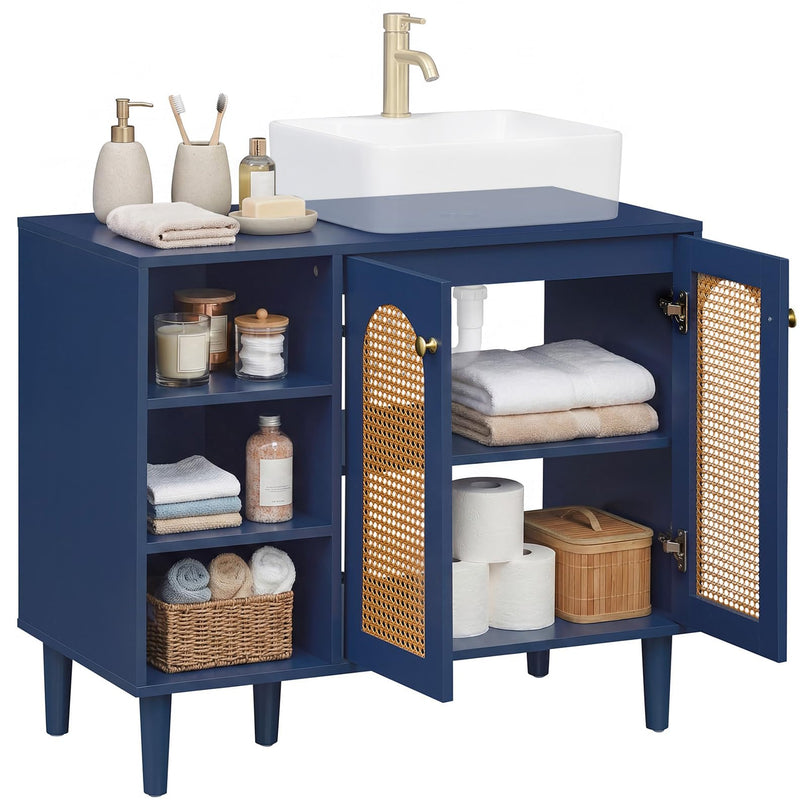 Giantex 36" Bathroom Under Sink Storage Cabinet for Vessel Sinks & Single-Handle Faucets
