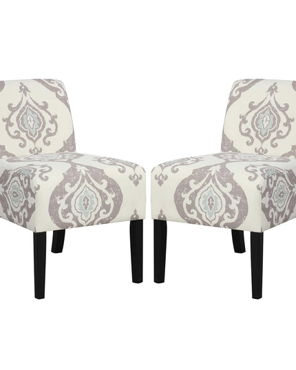 Giantex Armless Accent Chair Set of 1/2/4, Upholstered Living Room Chair with Rubber Wood Legs