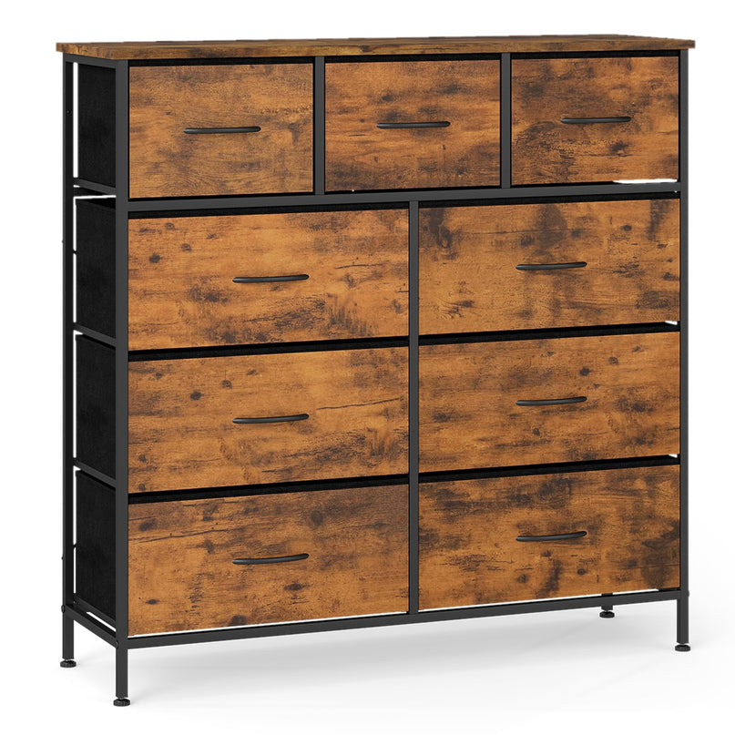 Giantex 9-Drawer Dresser for Bedroom Tall Fabric Storage Organizer Chest