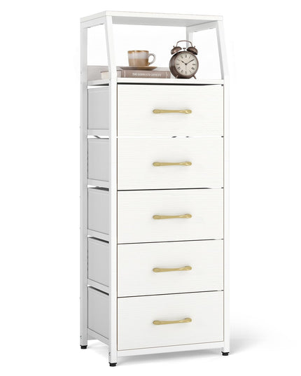 GIANTEX Tall Dresser with 4/5 Fabric Drawers & Metal Frame for Living Room (1/2)