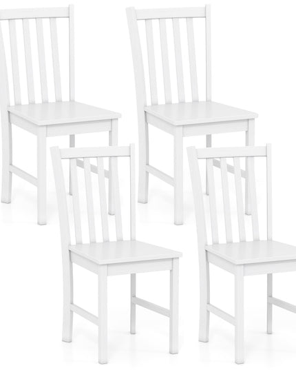 Giantex Wooden Dining Chairs Set of 2/4 100% Solid Rubber Wood Kitchen Chair
