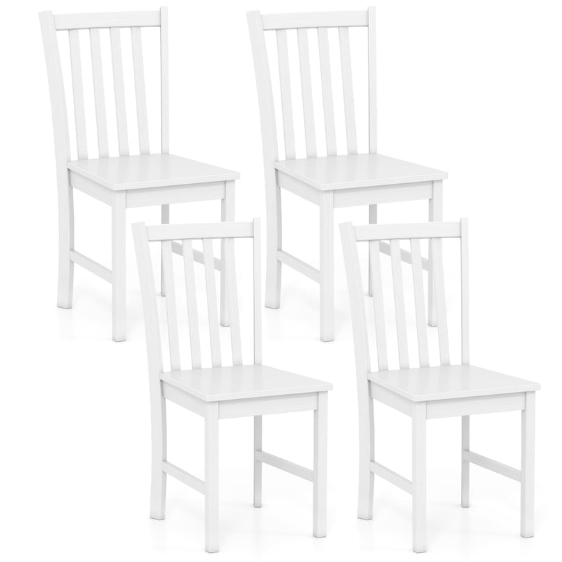 Giantex Wooden Dining Chairs Set of 2/4 100% Solid Rubber Wood Kitchen Chair