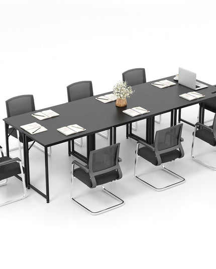 Giantex 6.5 FT Small Conference Table, 2 PCS 40" x 19.5" Rectangular Meeting Table with Heavy-Duty Metal Frame