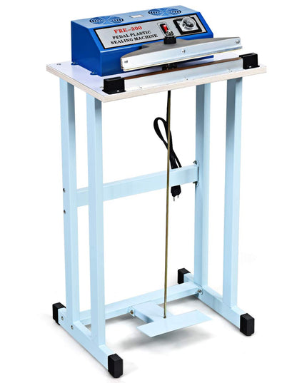 110V 12" Foot Pedal Impulse Sealer with Cutter, Heat Seal Closer Plastic Bag Sealing Machine
