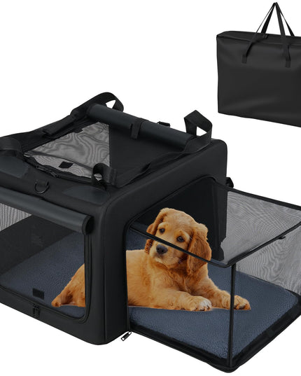 Giantex Portable Dog Crate for Travel Expandable Soft-Sided Pet Carrier with Mesh Windows