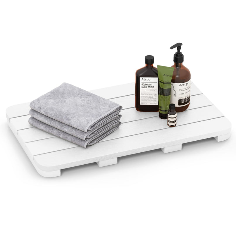 Giantex Waterproof Bath Mat, Shower Mat for Bathroom Inside, Outdoor HIPS Floor Mat with Non Foot Pads