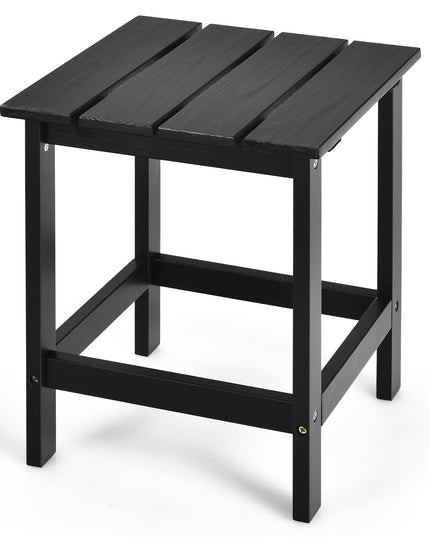 Outdoor Side Table, 15 Square Wood End Table with Slatted Design