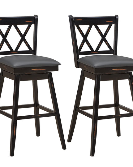 Giantex Bar Stool with Foot Rest Upholstered Cushion & Ergonomic Backrest