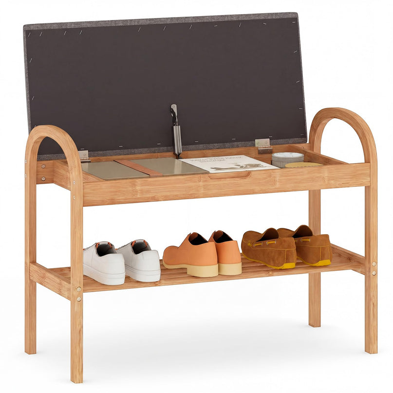 Banc porte-chaussures Giantex avec coussin rembourré pour le salon