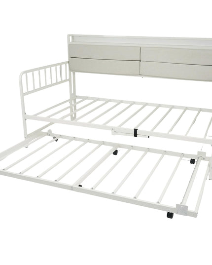 Giantex Daybed with Trundle Twin Bed Frame with LED Lights
