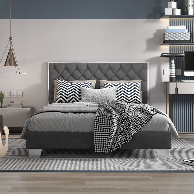 Giantex Upholstered Bed Frame, Modern Platform Bed