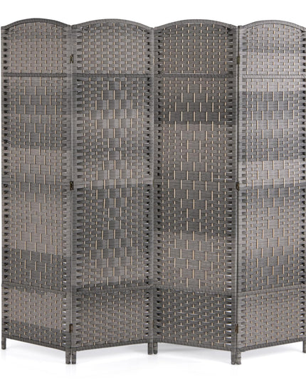 Giantex Room Divider 4 Panel, 6FT Tall Folding Privacy Screen with Solid Wood Frame