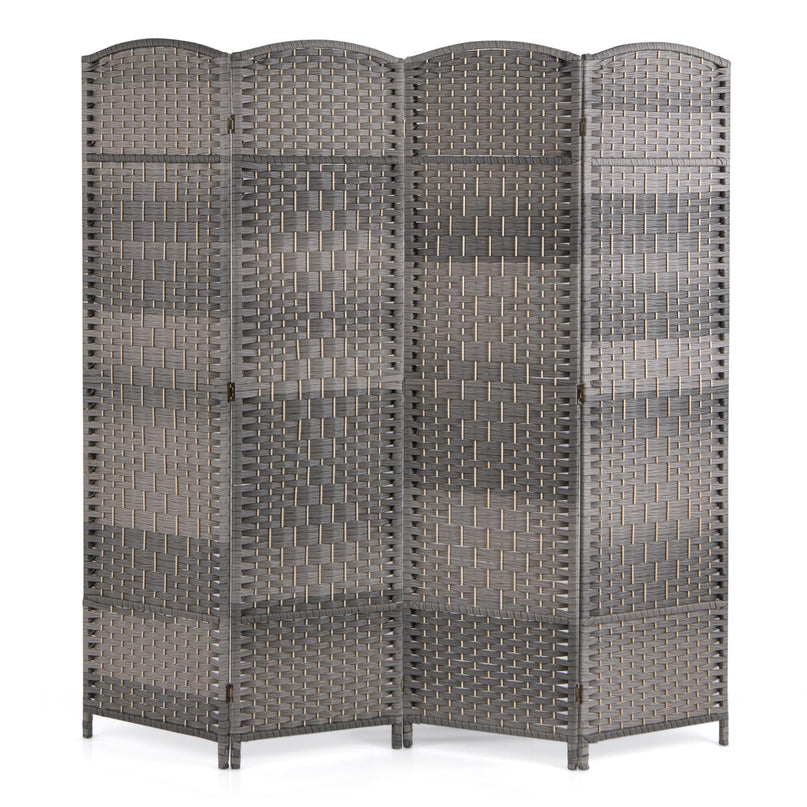 Giantex Room Divider 4 Panel, 6FT Tall Folding Privacy Screen with Solid Wood Frame