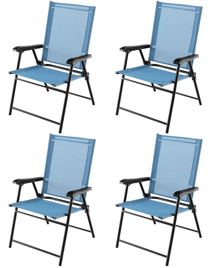 Giantex Patio Chairs Set of 2/4, Folding Patio Chairs for Deck Beach Camping Dining Picnic