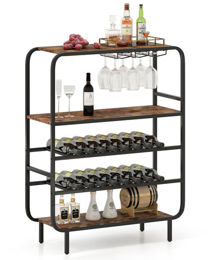 Giantex Industrial Wine Rack Freestanding Floor for Kitchen