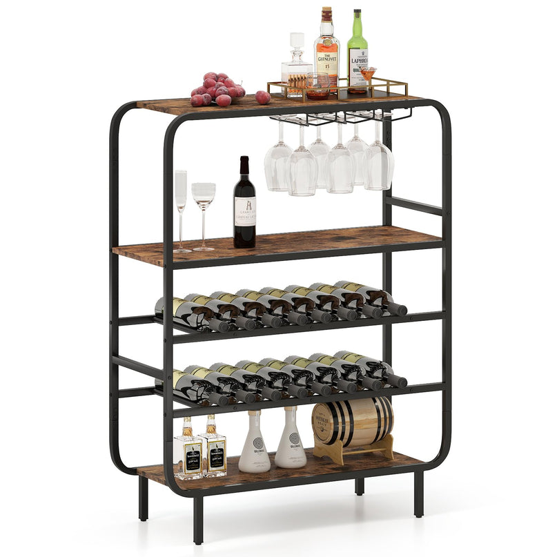 Giantex Industrial Wine Rack Freestanding Floor for Kitchen