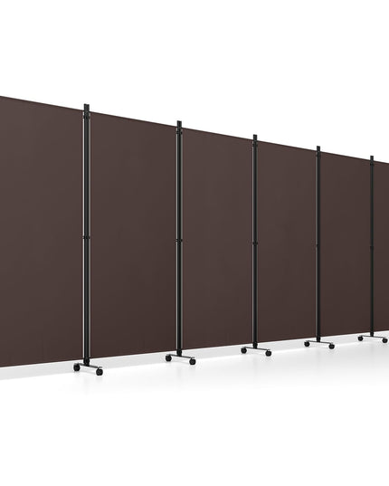 Giantex 6-Panel Folding Room Divider with Wheels( 205'' x 12'' x 71'' )