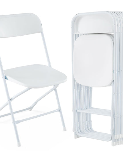Giantex Folding Chair with Plastic Seat & Back, Heavy-Duty Metal Frame
