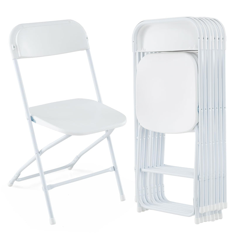 Giantex Folding Chair with Plastic Seat & Back, Heavy-Duty Metal Frame