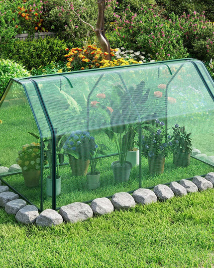 Giantex Mini Portable Greenhouse w/ PE Cover Roll-Up Zipper(71''x36''x36'')