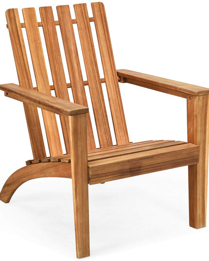 Giantex Wooden Adirondack Chair W/Ergonomic Design Outdoor Chair for Yard