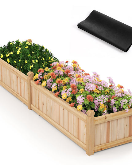 Giantex 89”x23.5”x16” Divisible Planter Box Planting Bed with Corner Drainage