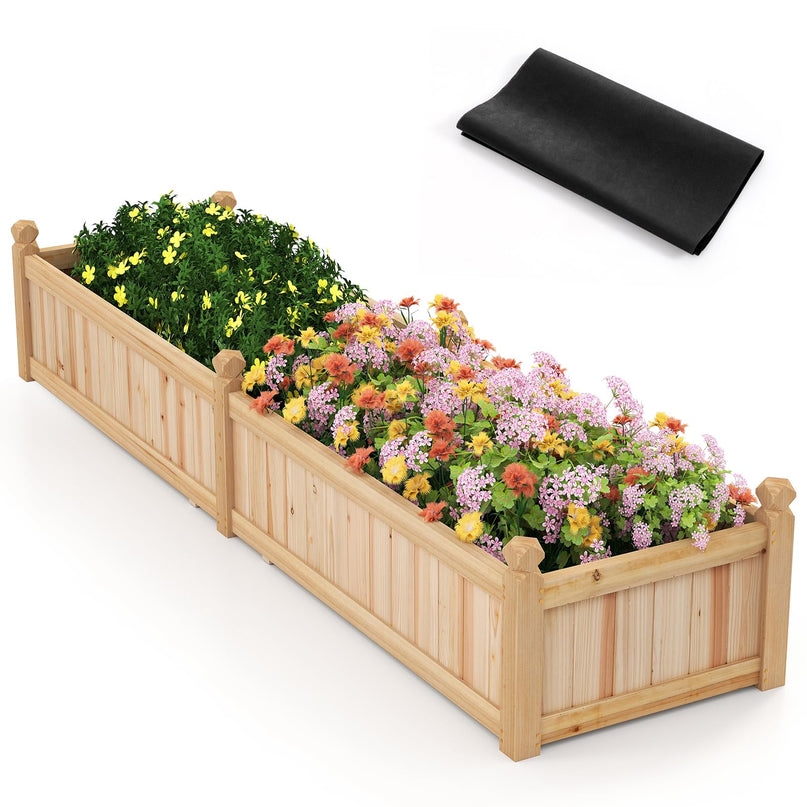 Giantex 89”x23.5”x16” Divisible Planter Box Planting Bed with Corner Drainage