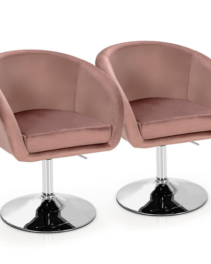 Height Adjustable Modern Velvet Makeup Chair with Chrome Frame