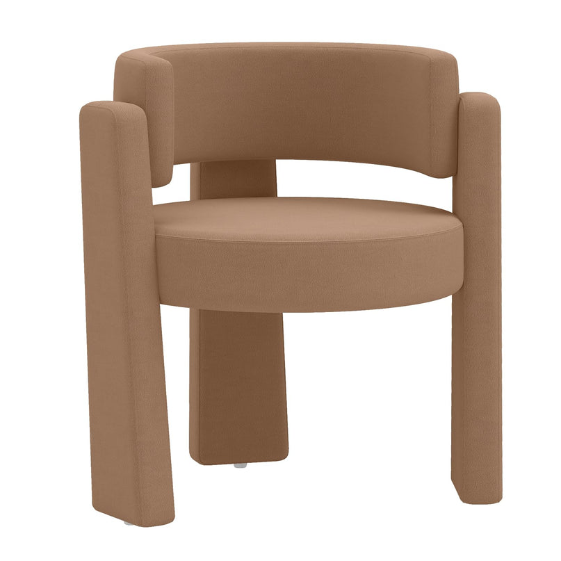 GIANTEX Modern Velvet Barrel Accent Chair with Thick Seat (1/2)