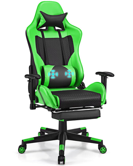 Massage Gaming Chair, Adjustable High Back with Health Massager Lumbar Support