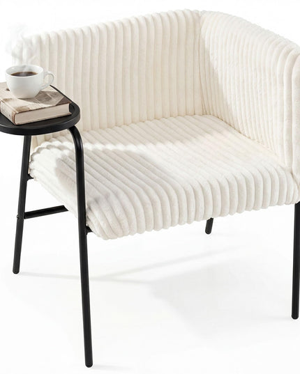 Giantex Modern Accent Chair with Tray Table Solid Metal Frame