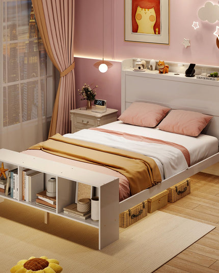 Giantex Bed Frame with Storage Headboard & Footboard
