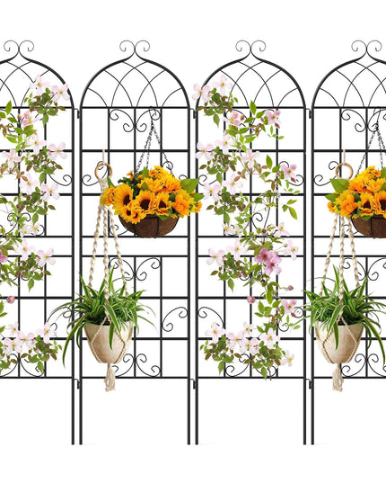 Giantex 71"x20" Metal Garden Trellis for Outdoor Climbing Plants(2/4 Packs)