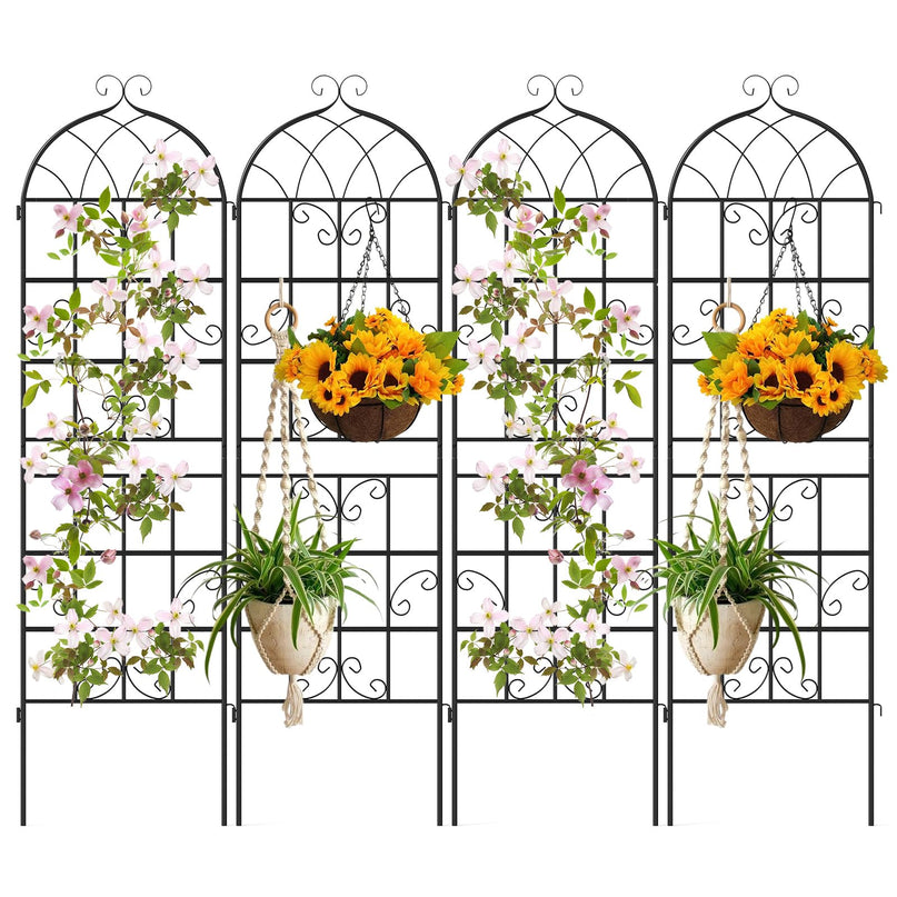 Giantex Treillis de jardin métallique de 180 cm x 50 cm pour plantes grimpantes d'extérieur (lot de 2/4)