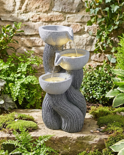 Giantex 3-Tier Outdoor Water Fountain with Lights