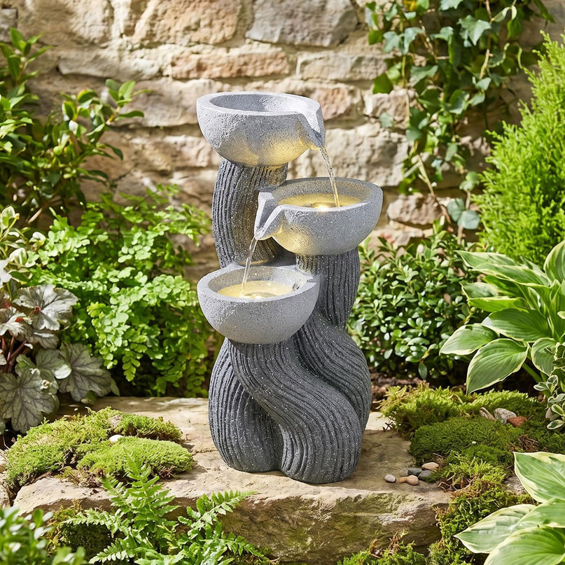 Giantex 3-Tier Outdoor Water Fountain with Lights
