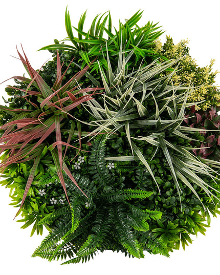 Giantex 2 Pack Hanging Artificial Plants Panels, 20" Round Framed 3D Greenery Wall Art Decor