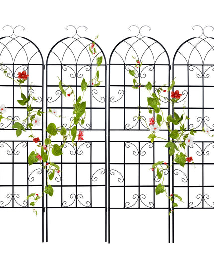 Giantex Treillis de jardin pour plantes grimpantes, 1,80 m, en acier galvanisé